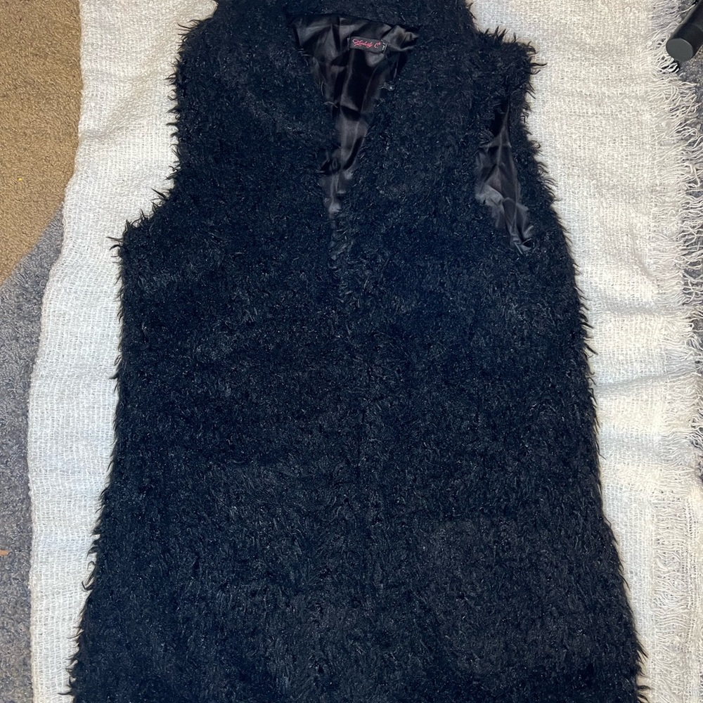 Kimberly C Teddy Fur Vest Women One Size Black